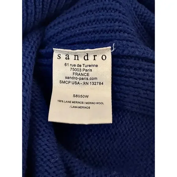 Sandro Fine Knit Royal Blue Sweater